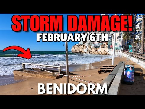 BENIDORM WINDSTORM AFTERMATH! 😱🌪️ Levante Beach Washed Away!
