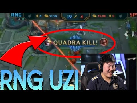 RNG Uzi(EZREAL) QUADRAKILL VS SPY - League of Legends World Championships 2016 #Worlds