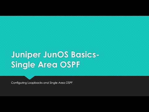 JunOS Basics - Single Area OSPF