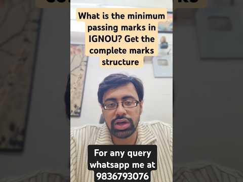 What is the minimum passing marks in IGNOU? Get the complete marks structure #ignou #pg