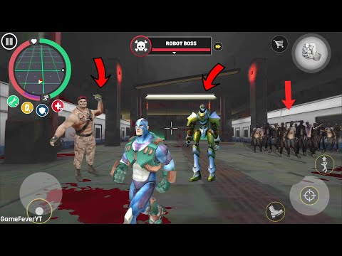 Rope Hero: Vice Town - (Rope Hero Fight Robot Boss With Dangerous Villains in Arena Metro Tunnel)