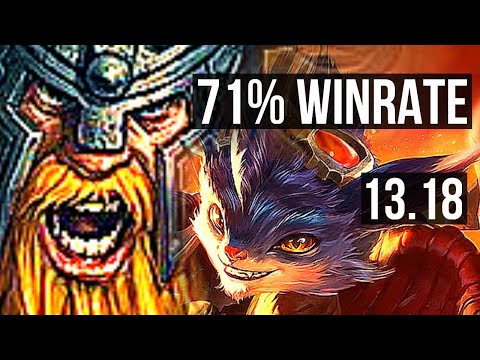 OLAF vs RUMBLE (TOP) | 71% winrate, 9/2/10 | KR Master | 13.18