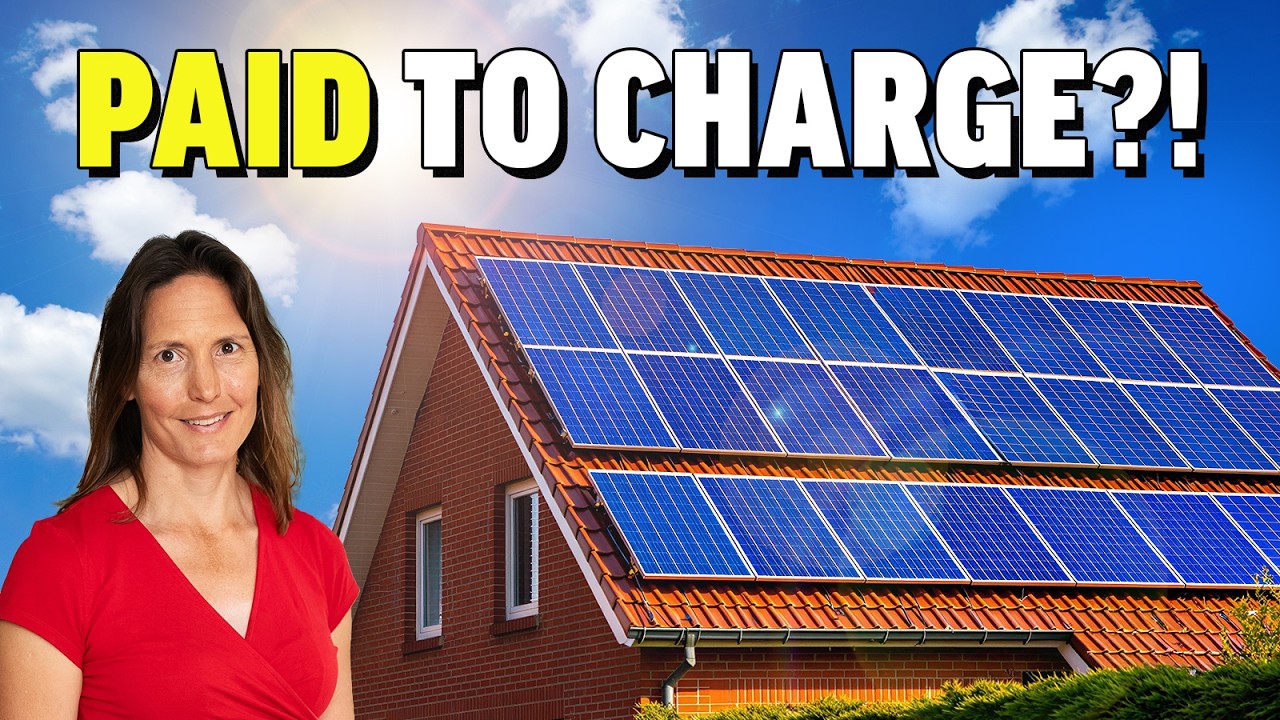 Home solar panels and a wall-mounted battery storage unit