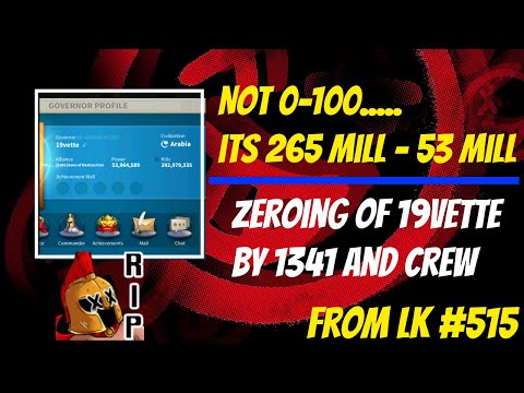 1341 and Crew Zero 19vette (265 Mill) from LK 515 - Rise of Kingdoms