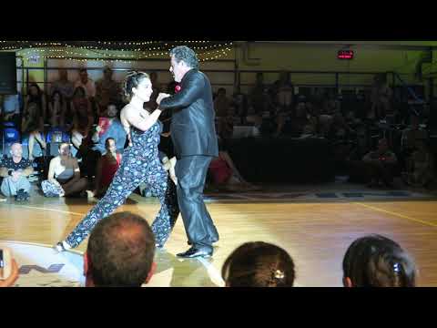  Fabian Salas  and  Lola Diaz  are  dancing  to  the  tango  "  Pata Ancha  "  by  Osvaldo Pugliese  at  A los amigos tango festival  in  2019