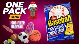 One pack ASMR: 1988 Fleer Baseball wax pack opening / whispering and gum chewing