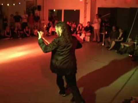  Diego Riemer  and  Maria Belen Giachello  are  dancing  to  the  milonga  "  Morena  "