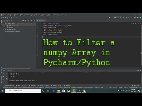 How To Filter A Numpy Array In Pycharmpython