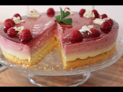 leckere und erfrischende Pfirsich-Himbeer-Torte / Pfirsich-Melba-Torte / Sallys Welt