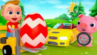 Count Numbers With Colorful Eggs | Wheels Go Round | Nursery Rhymes & Kids Songs