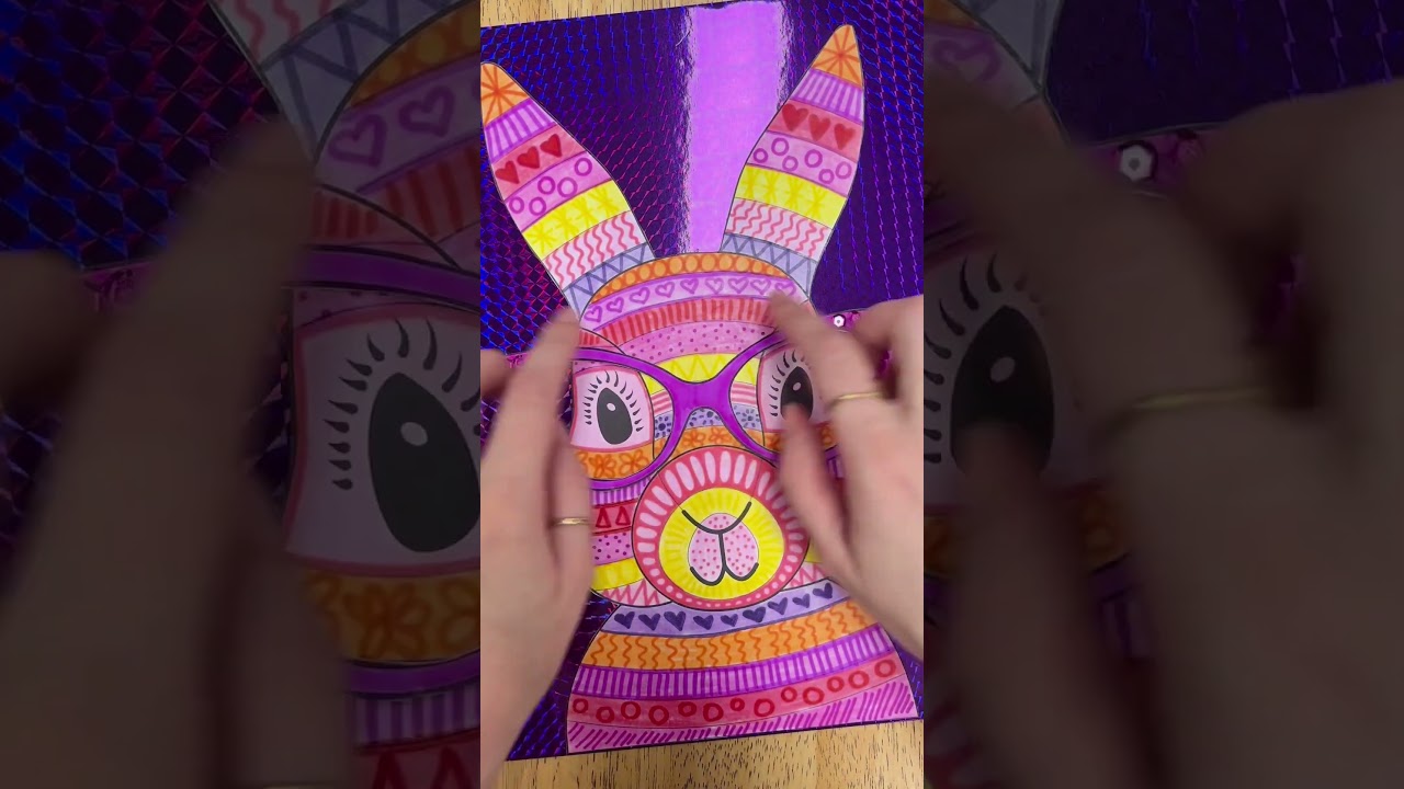Funky Bunny Craft Template #shorts #funkybunny #teacherresources #zentangle #printables #kidscrafts