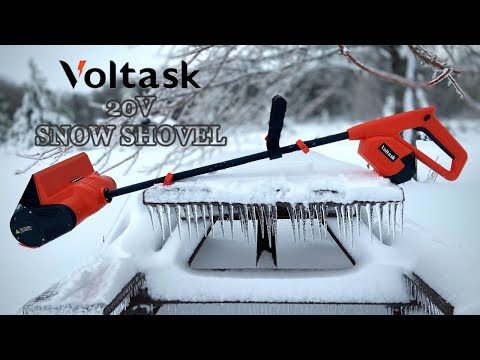 VOLTASK 20V Cordless Snow Shovel Review and Test: Clear Snow with Ease. 12-Inch Path and 4AH Battery