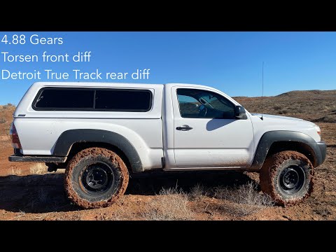 Tacoma gets 4.88 gears, Torsen front differential, and Detroit True. Track