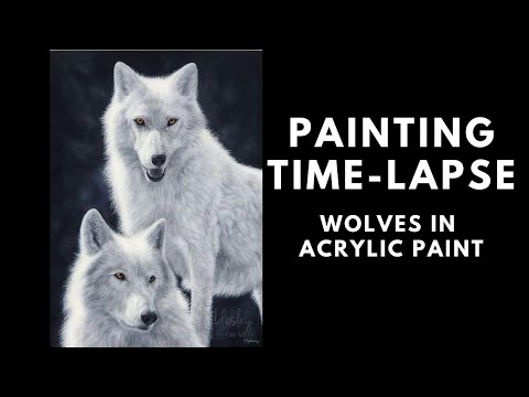 Painting Time-Lapse | ANIMAL ART | Painting Wolves in Acrylic
