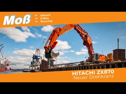 Neuer Drehkranz für unseren HITACHI ZX870 | Moß Abbruch-Erdbau-Recycling