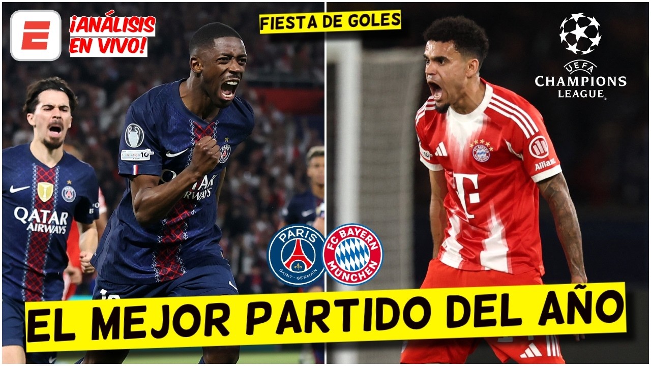 EL PARTIDO DEL AÑO. PSG ganó PARTIDAZO 5-4 al BAYERN MUNICH. LUIS DÍAZ MARCÓ | UEFA Champions League