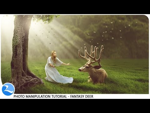 making dramatic lights fantasy deer photo manipulation photoshop tutorial by rafy a