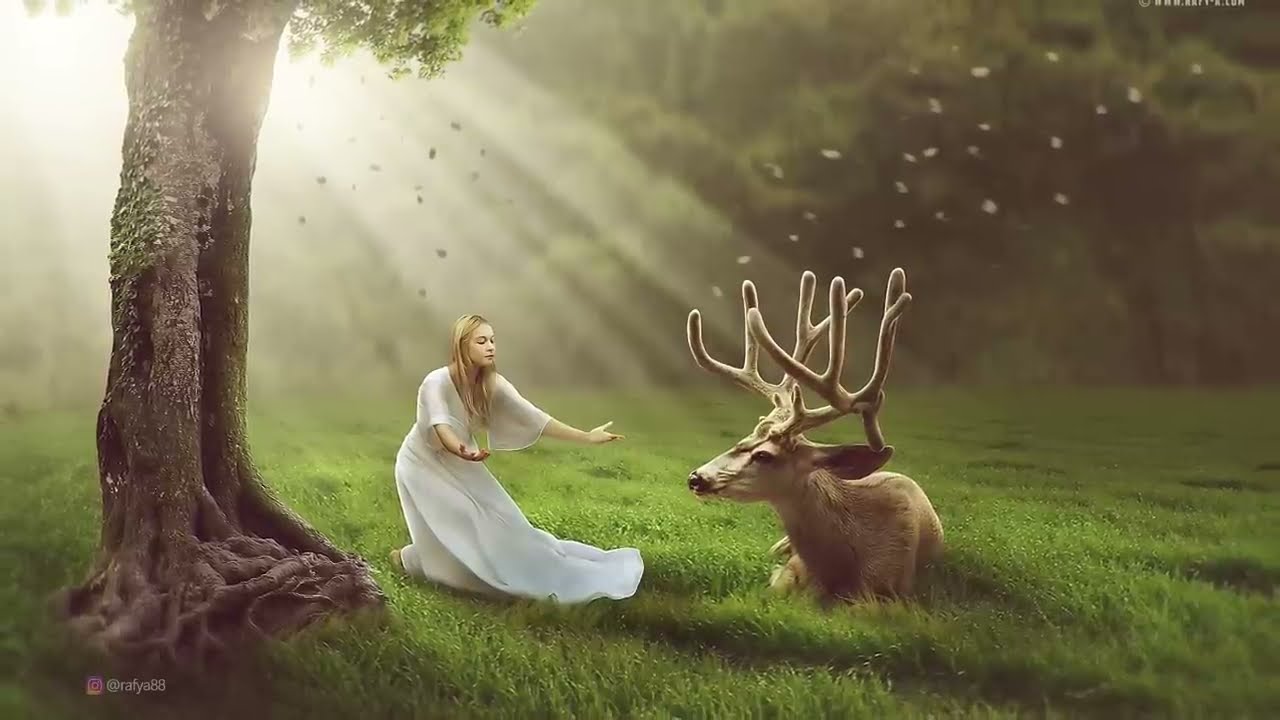 making dramatic lights fantasy deer photo manipulation photoshop tutorial by rafy a