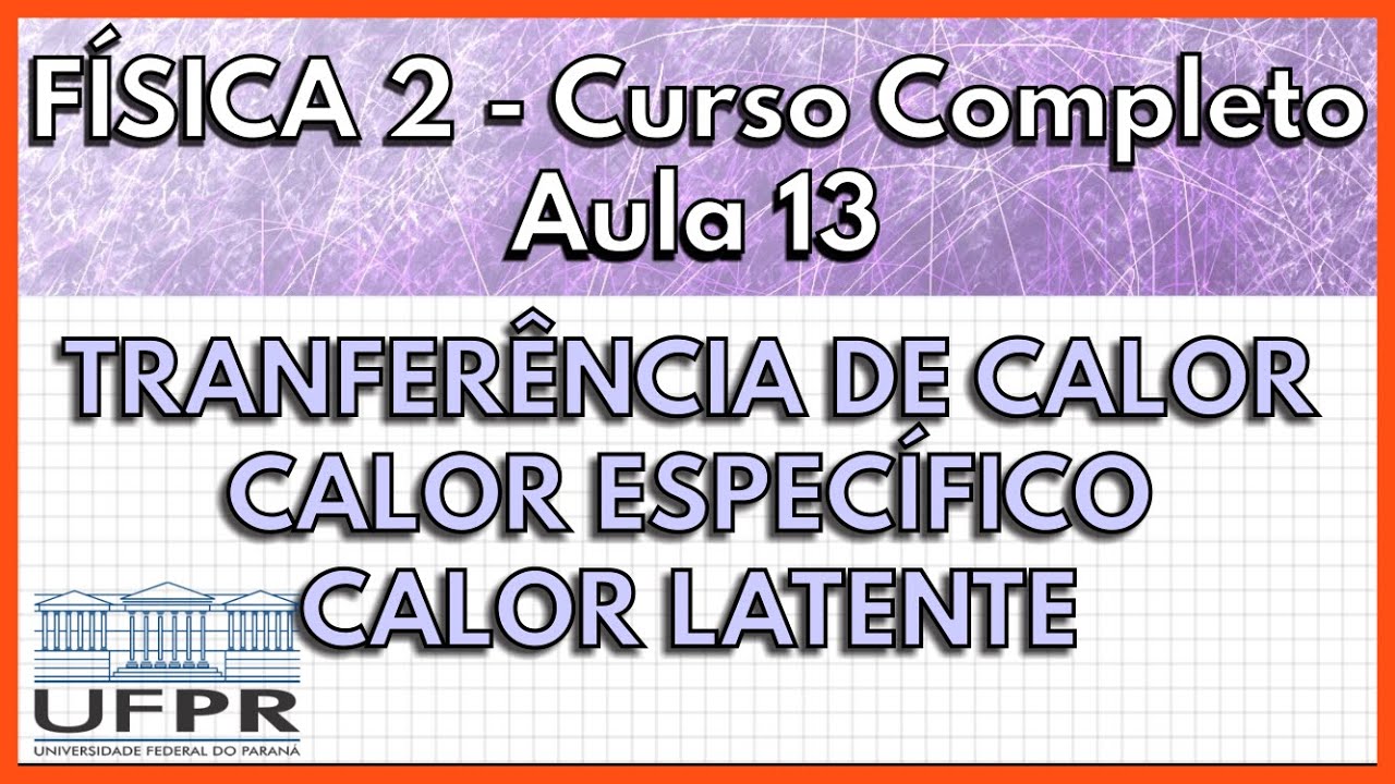 Física 2 - Aula 13 - Absorção e Transferência de Calor, Calor específico, Calor Latente | UFPR 2021