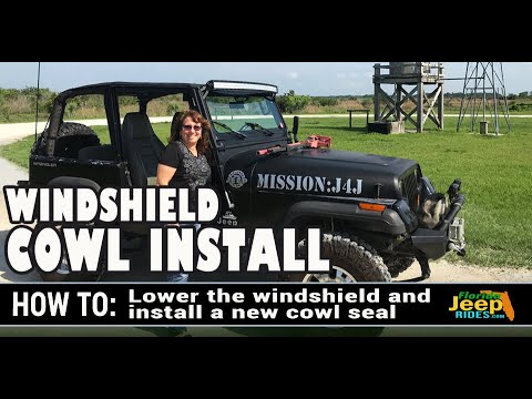 1995 wrangler windshield COWL seal and grab bar install.
