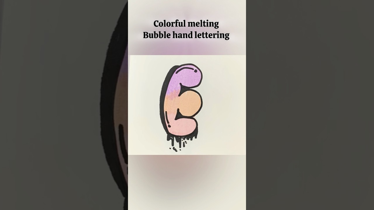 🟪🟡Colorful melting bubble hand lettering 🟡🟪#shorts #youtubeshorts #art #handlettering #bubble