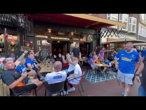 Rangers fans gather in Eindhoven ahead of Champions League qualifier