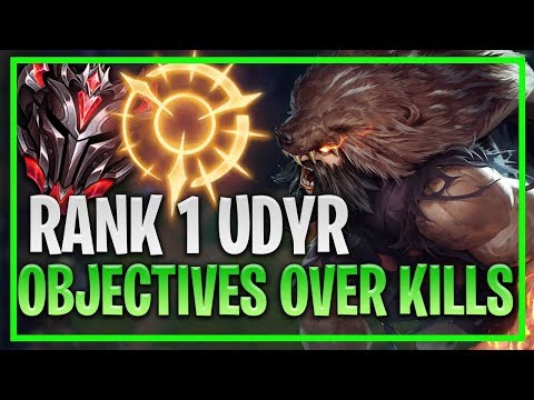 RANK 1 UDYR PLAYS OBJECTIVES OVER KILLS GRANDMASTERS!  PERFECT UDYR GAMEPLAY! - League of Legends