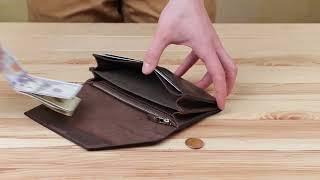 Шкіряний клатч унісекс на магніті Grande Pelle 11215 коричневий