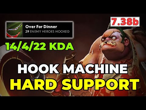 How to be a Hook Machine Support Pudge | Dota 2 Full Match Gameplay| 7.38b