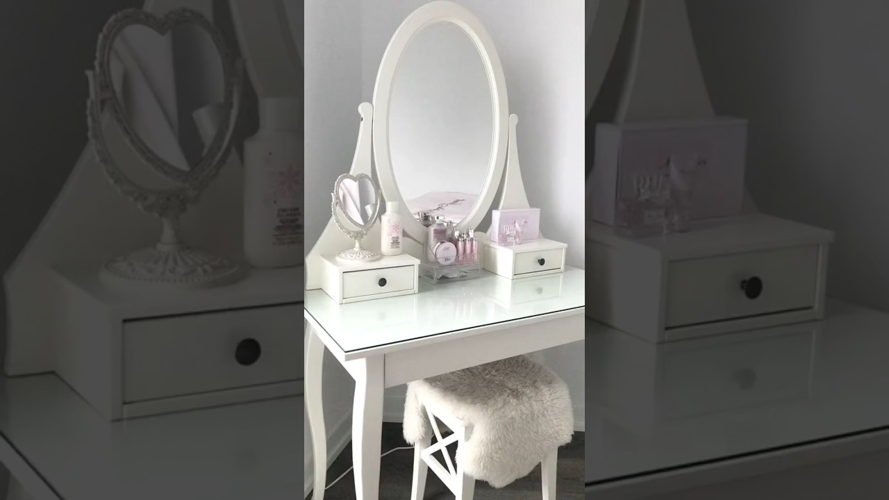 Ikea Hemnes Dressing Table Coquette Vanity Tour #vanitytour
