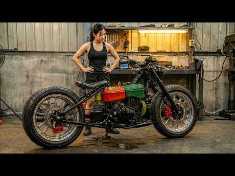 Genius Mechanic Rebuilds an Old Motorcycle with a Powerful 2000cc Tractor Engine