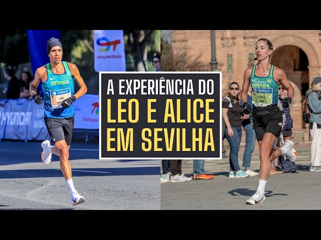Leonardo Santana e Alice Yuri na Maratona de Sevilha