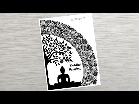 Lord Buddha Mandala Art How to draw Mandala Art for Beginners lord buddha art vanithaarts