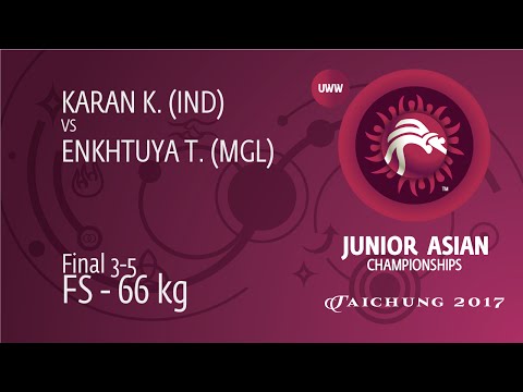 BRONZE FS - 66 kg: K. KARAN (IND) df. T. ENKHTUYA (MGL) by TF, 13-3