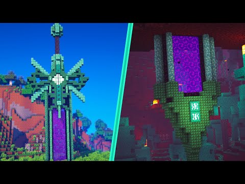 Minecraft: How to Build a Sword Nether Portal | Easy Sword Nether Portal Tutorial