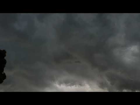 Huge storm lowest clouds with lighting