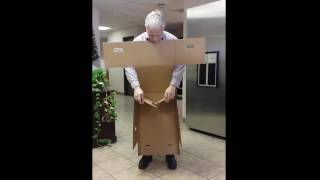 One piece document storage box assembly