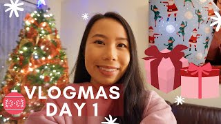 VLOGMAS DAY 1 || Wrapping Presents & Christmas Tree Decor