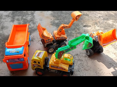 police car.JCB Excavator. Construction Vehicles catch thief - kdm kids toy for kids.