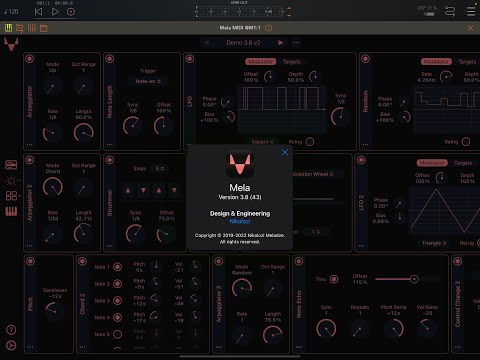 Mela 3.8 Update — new Strummer module, added Waveform, Phase, Retrig parameters to LFO and Random