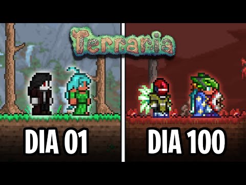 PASSEI 100 DIAS NO TERRARIA MASTER MODE COM DROPS ALEATÓRIOS EM DUO - O FILME
