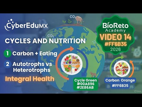 VIDEO 14: CICLOS Y NUTRICIÓN - Ciclo del Carbono y Alimentación Saludable | | CyberEdu MX - Anime ECOEMS 2026