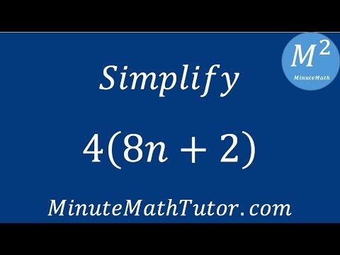 Part of a video titled Simplify 4(8n+2) - YouTube