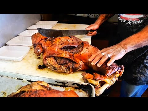 LECHON ROAST PORK MASTER of New York City! Lechonera La Piraña Street Food