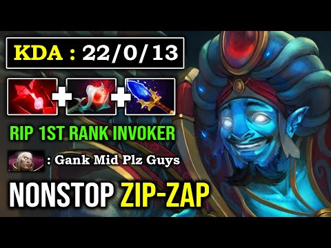 EPIC 22/0 Storm Spirit Even Rank 1st Invoker Can't Counter with Nonstop Zip Zap 10K MMR War DotA 2