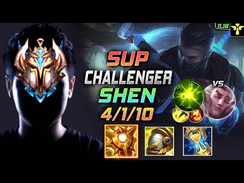 Challenger Shen Support vs Rakan - 챌린저 서폿 쉔 템트리 룬 솔라리 여진 シェン Шен 暮光之眼 慎 - LOL KR 11.18