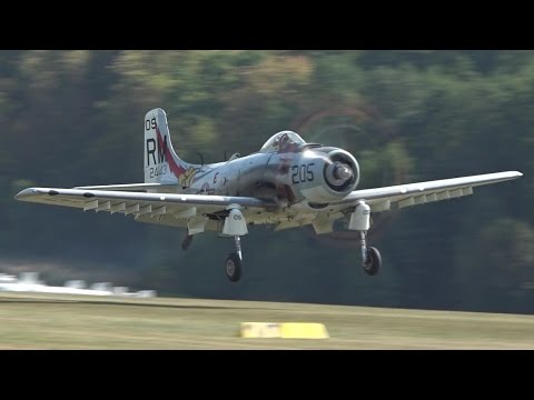 Douglas AD-4N Skyraider | HEAVY METAL THUNDER + wing fold mechanism closeup