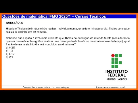 15 - Question 30 of IFMG 2025/1 - Technical Courses