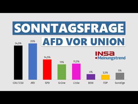 AfD vor Union - Sonntagsfrage und weitere Umfragen | INSA