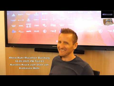Rhein-Ruhr-Marathon Duisburg 18.05.2025 PK Karsten Kruck zum Start von Katharina Wehr